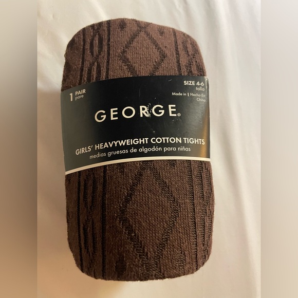 George Other - Girls brown tights 4-6yrs